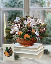 Load image into Gallery viewer, FreshCut Paper Winter Magnolia Greeting Card on display