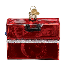 Load image into Gallery viewer, Old World Christmas Toolbox Ornament showing back