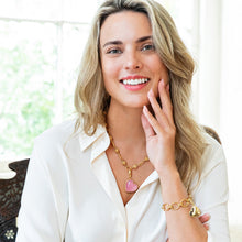 Load image into Gallery viewer, person wearing Capucine de Wulf Gem Large Charm/Pendant in pink jade necklace and bracelet