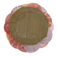 Load image into Gallery viewer, Scallop Shell Glass Tealight Holder showing fabric base