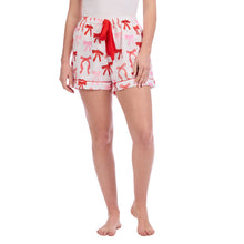 Load image into Gallery viewer, pink shorts printed with red bows
