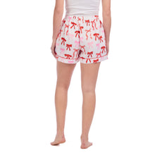 Load image into Gallery viewer, pink shorts printed with red bows