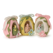 Load image into Gallery viewer, Hand-Crafted Felt Sugar Eggs with Hen and Bow