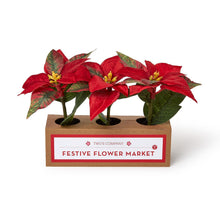 Load image into Gallery viewer, Festive Flower Market Set of 3 Poinsettias