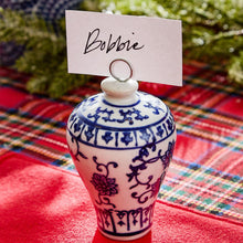 Load image into Gallery viewer, Blue & White Temple Jar Ornament / Place Card Holder