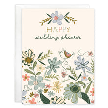 Load image into Gallery viewer, Wedding Greeting Card - Shower Flowers and Bird