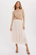 Load image into Gallery viewer, Tulle Midi Skirt - Shell