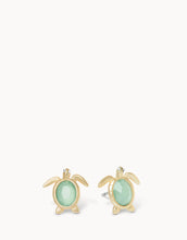 Load image into Gallery viewer, Sea La Vie Stud Earrings Sea La Vie/Sea Turtle with sea foam green stone
