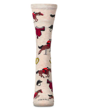 Load image into Gallery viewer, tan sock with many show horse designs