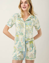 Load image into Gallery viewer, person wearing Spartina 449 Pajama Shorts Flagler Teal