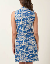 Load image into Gallery viewer, back view of the Spartina 449 Serena Half-Zip Dress Flagler Woodland Blue