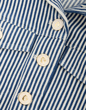 Load image into Gallery viewer, close up of Spartina buttons and blue and white striped fabric