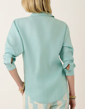 Load image into Gallery viewer, back of the blue 3/4 sleeves shirt