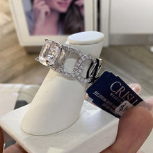 Load image into Gallery viewer, Crislu Eternity Pave/Cushion Cocktail Ring Finished in Pure Platinum