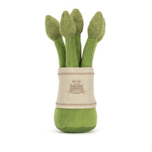 Load image into Gallery viewer, Jellycat Amuseables Asparagus back view with Jellycat logo