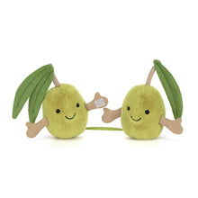 Load image into Gallery viewer, Jellycat Amuseables Pair of Olives showing that hands have velcro to connect them
