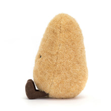Load image into Gallery viewer, tan potato with brown feet and smiley face side view