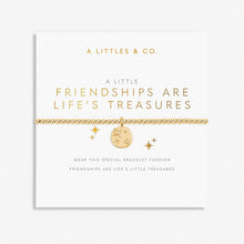 Load image into Gallery viewer, A Little 'Friendships Are Life's Treasures' Bracelet in Gold-Tone Plating