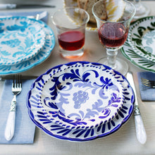 Load image into Gallery viewer, Vietri Arezzo Cobalt Dinner and salad Plate on a set table