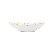 Load image into Gallery viewer, Arezzo Yellow Oval Bowl side view showing white sides