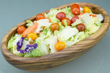 Load image into Gallery viewer, Acacia Wood Oval Bowl with salad