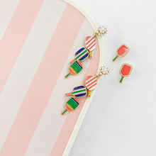 Load image into Gallery viewer, Ellie Pickleball Triple Linked Pearl Cluster Drop Earrings in Multi- FINAL SALE