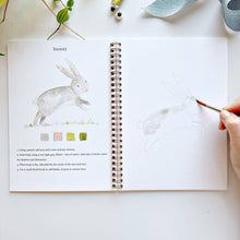 Load image into Gallery viewer, person painting a rabbit in the Animals Watercolor Workbook