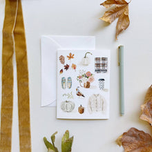 Load image into Gallery viewer, Autumn Notecards with autumn themed watercolor images