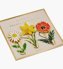 Load image into Gallery viewer, Rifle Paper Enamel Paper Clip Set - Garden Study on a card