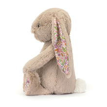 Load image into Gallery viewer, Jellycat Blossom Beige Bunny 'Petal' with floral print on ears and feet side view