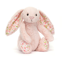 Load image into Gallery viewer, Jellycat Blossom Blush Bunny with pink floral fabric on the ears and feet