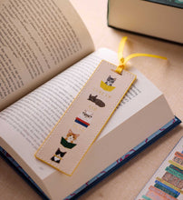 Load image into Gallery viewer, Rifle Paper Studious Cats Bookmark in a book