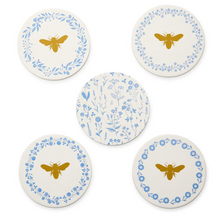 Load image into Gallery viewer, Bees and Blooms Heavyweight Paper Coasters - S/24
