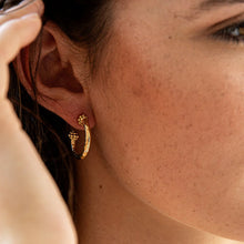Load image into Gallery viewer, woman wearing Berry Slice Small Hoop Earrings