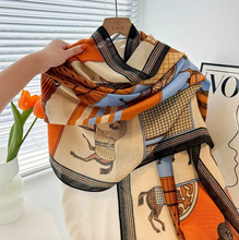 Load image into Gallery viewer, Blue / Orange Scarf – Showhorse Collection