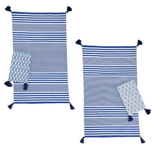 Load image into Gallery viewer, Blue Print Dish Towels w/ Tassels