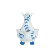 Load image into Gallery viewer, Juliska Country Estate 6" Tulipiere Vase with blue painted houses and trees