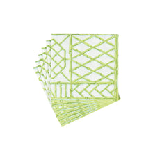 Load image into Gallery viewer, Caspari Bamboo Screen Moss Green Paper Linen Napkins