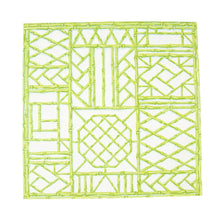 Load image into Gallery viewer, Caspari Bamboo Screen Moss Green Paper Linen Napkins