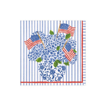 Load image into Gallery viewer, Caspari Flags and Hydrangeas Paper Napkins
