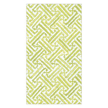 Load image into Gallery viewer, rectangle shaped napkin with green and white geometric pattern