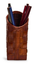 Load image into Gallery viewer, Chestnut Woven Leather Eyeglass & Accessory Holder