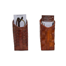 Load image into Gallery viewer, Chestnut Woven Leather Eyeglass & Accessory Holder