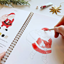 Load image into Gallery viewer, Christmas Watercolor Workbook person painting Santa