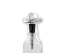 Load image into Gallery viewer, bottle stopper with cowboy hat design in a clear bottle