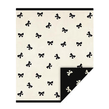 Load image into Gallery viewer, Cozy Throw - Ivory/Black Bows 50x60