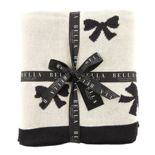 Load image into Gallery viewer, Cozy Throw - Ivory/Black Bows 50x60