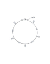 Load image into Gallery viewer, Crislu Baguette Anklet Finished in Pure Platinum