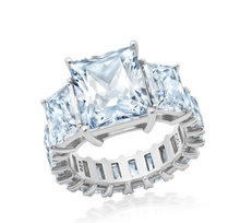 Load image into Gallery viewer, Crislu Eternity Baguette Cocktail Ring Finished in Pure Platinum