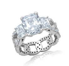 Load image into Gallery viewer, Crislu Open Loop Cushion Cocktail Ring Finished in Pure Platinum